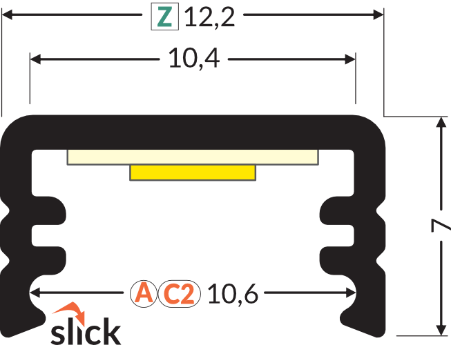 Dimensions — Terminaison SLIM8 gris (set de 2)