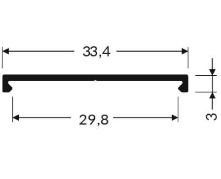 Dimensions — Couvercle aluminium VARIO30-09 NOIR - 2m