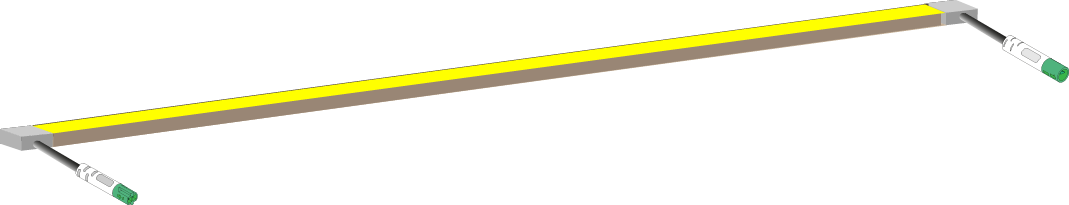 Kit LED 9.6W Gondole 1330mm - Entrée + sortie - Coupe 1290mm