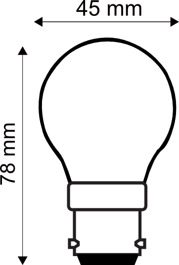 Ampoule LED Fil. (D) mini sphér. P45 claire 2700K 2,5W 250L B22 free-flicker - Bx1
