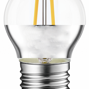 Ampoule LED Fil. (D) mini sphér. P45 demi argentée 2700K 4W 400L E27 free-flicker - Bx1