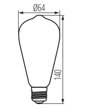 Ampoule LED Fil. (D) Edison ST64 ambré 2200K 6W 660L E27