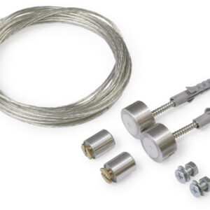 Câble acier SELV + support de fixation noir (set de 2)