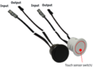 Interrupteur sensitif à encastrer on/off - dimmable - 12/24V - Câble 1M