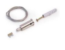 Câble acier 1m50 + support de fixation chrome (set de 2)