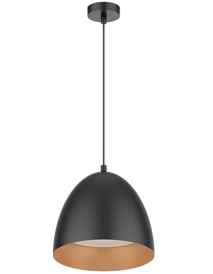 Lustre PD175 18W 1800L 4000K noir diamètre 400