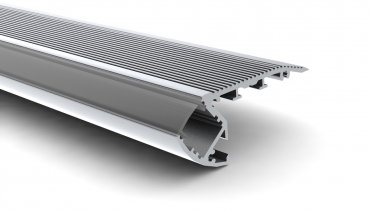 Profile/Diffuseur Opaque LED Aluminium anodisé - Nez de Marche - Mètre