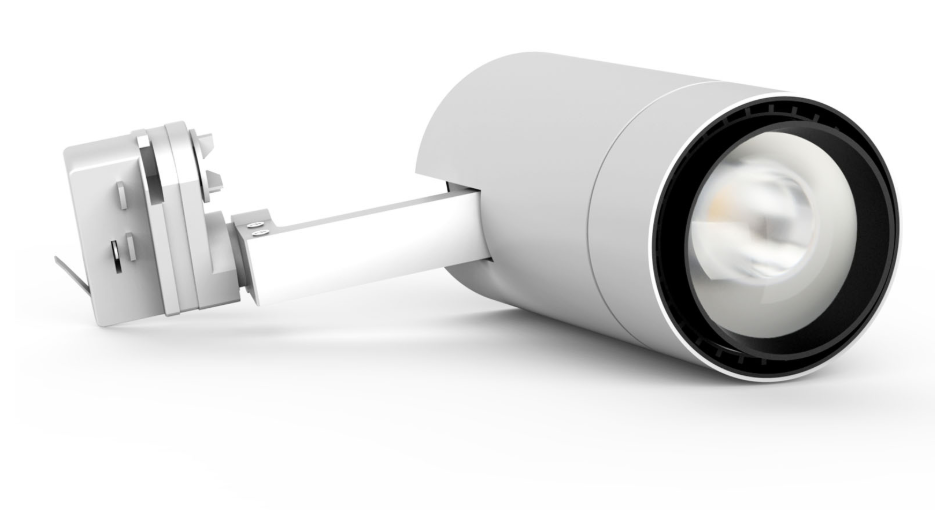 Projecteur blanc LED COB 3 phases sur rail 35W 3720L 3000K 10-60° IRC80