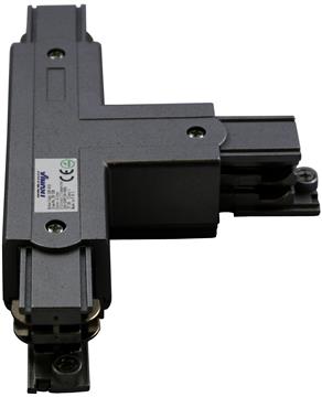 Eclairage sur rail 3 phases Connecteur T alim Noir XTS40