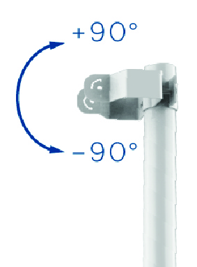 Etrier pour tube rond Solaar +90° / -90°