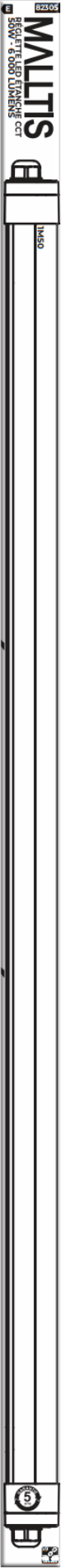 Réglette étanche CCT 1m50 U-Line 6000L 50W