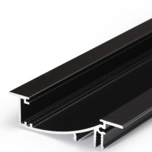 Profilé LED FLAT8 /2m alu anodisé noir (H/UX)