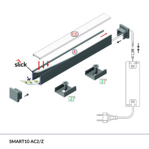 Terminaison SMART-IN10 blanc passage de câble (set de 2)