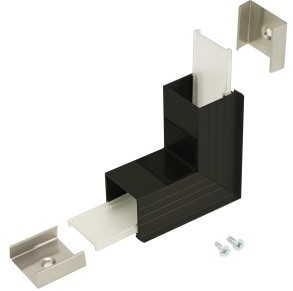 Connecteur LINEA-IN20 coude 90° alu anodisé noir
