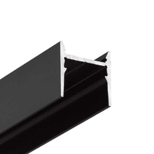 Profilé LED COZY12 C/U1 2m noir anodisé /plastic bag