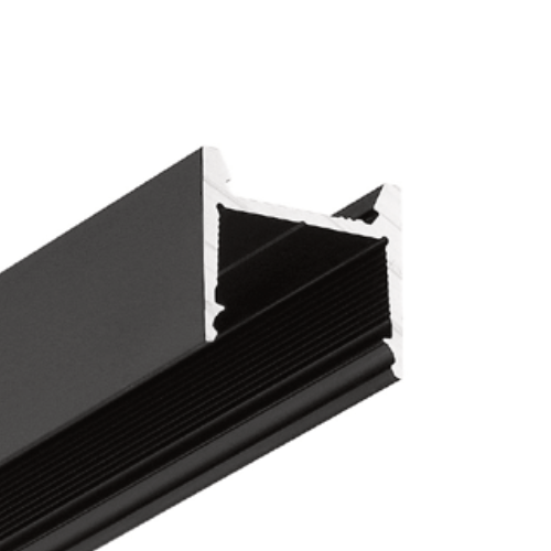 Profilé LED HOOD14 F/U1 2m noir anodisé /plastic bag