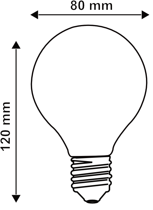 Ampoule LED Fil. (T) Globe G80 claire 2200K 4W 250L E27 dimmable IRC90
