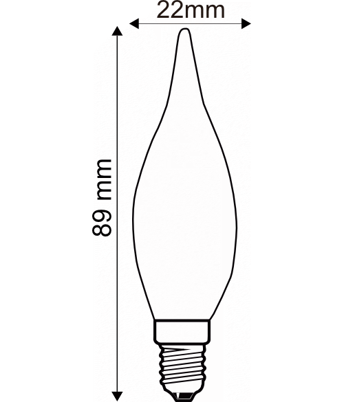 Ampoule LED Flamme CDV droite Dépoli Ext. 2700L 4W 300L E14 IRC90 Dimmable
