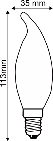 Ampoule LED Fil. (D) Flamme CDV ambré 2200K 4W 440L E14